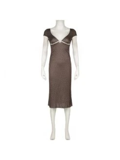 Polka Dots Lace High Rise Short Sleeve Dress -BreezeWear Store P 20240409105516746 304