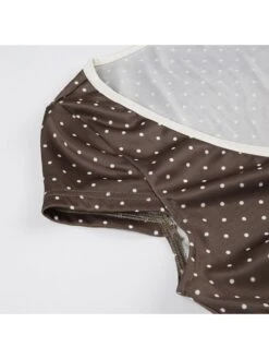 Polka Dots V Neck Short Sleeve Dress -BreezeWear Store P 20240409165520580 594