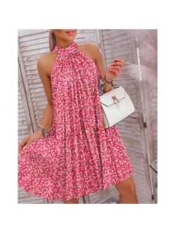 Halter Print Swing Dresses