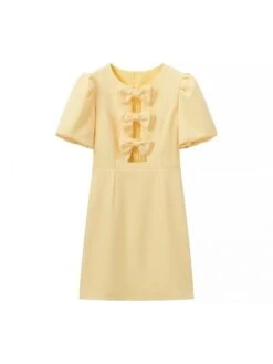 Bow Hollow Out Short Sleeve Dress -BreezeWear Store P 20240416165048974 401