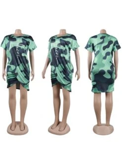 Patchwork High Rise Loose Short Sleeve Dress -BreezeWear Store P 20240417111009163 837