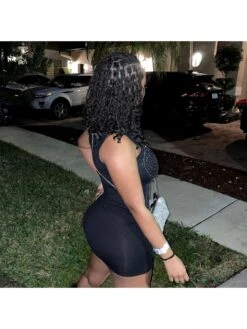 Hotfix Rhinestones High Rise Bodycon Sleeveless Dresses -BreezeWear Store P 20240417175013261 890