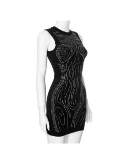 Hotfix Rhinestones High Rise Bodycon Sleeveless Dresses -BreezeWear Store P 20240417175015514 246