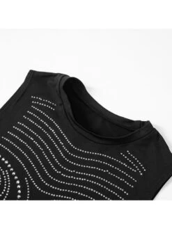 Hotfix Rhinestones High Rise Bodycon Sleeveless Dresses -BreezeWear Store P 20240417175016445 396