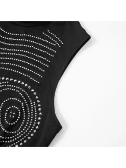 Hotfix Rhinestones High Rise Bodycon Sleeveless Dresses -BreezeWear Store P 20240417175016937 382