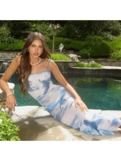 Dolphin Print Spaghetti Straps Maxi Dresses -BreezeWear Store P 20240425150033943 447