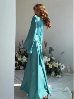 Tie-wrap Embellished Long Sleeves Maxi Dresses -BreezeWear Store P 20240429100008553 538