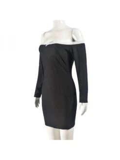 Bow Colorblock High Rise Long Sleeves Dress -BreezeWear Store P 20240509170006014 262