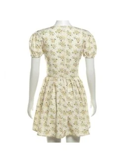 Flower Lace Up Mid-rise Short Sleeve Dress -BreezeWear Store P 20240513114516397 902