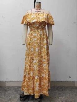 Ruffle Swing Off-shoulders Maxi Dresses -BreezeWear Store P 20240515111513977 544