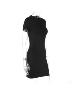 Solid Color High Rise Bodycon Short Sleeve Dress -BreezeWear Store P 20240516095504453 364
