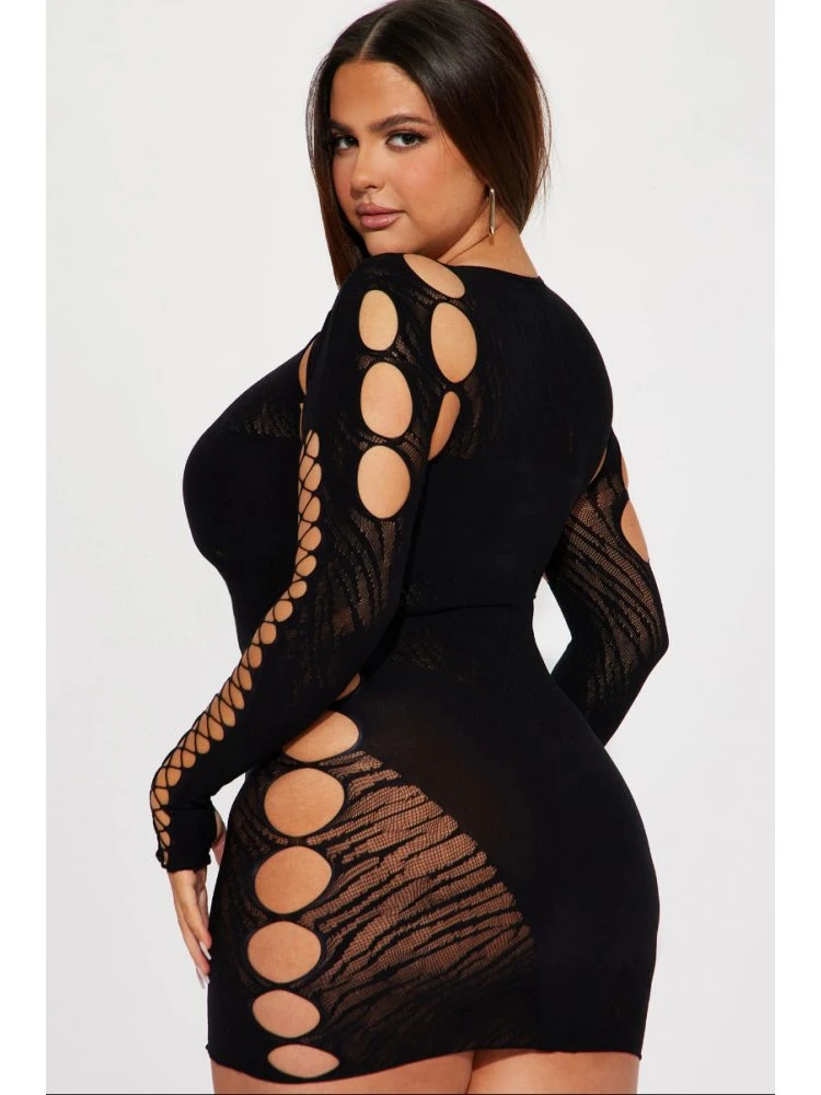 See Through High Rise Bodycon Long Sleeves Dress 6 See Through High Rise Bodycon Long Sleeves Dress - Image 4