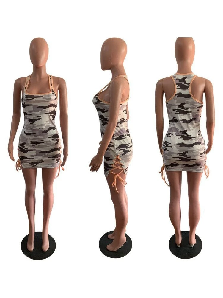 Camouflage Tie-wrap Sleeveless Dress 4 Camouflage Tie-wrap Sleeveless Dress - Image 2