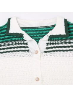 Colorblock Striped Single Breasted Short Sleeve Dress -BreezeWear Store P 20240522090010579 668