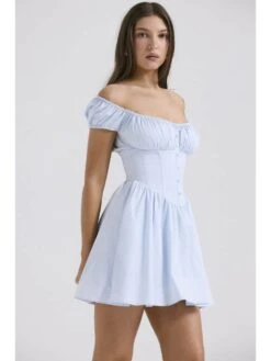 Patchwork Boat Neck Puff Sleeve Short Sleeve Dress 6 Patchwork Boat Neck Puff Sleeve Short Sleeve Dress -BreezeWear Store P 20240525120511475 904