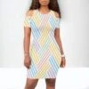 Colorblock Striped Fitted Mini Dress