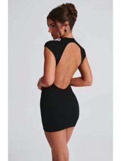 Solid Backless Short Sleeve Mini Dress -BreezeWear Store P 20240531175524643 314