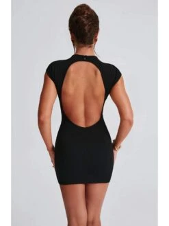 Solid Backless Short Sleeve Mini Dress -BreezeWear Store P 20240531175525213 242