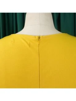 Bow Patchwork V Neck Short Sleeve Midi Dress -BreezeWear Store P 20240603095038897 882