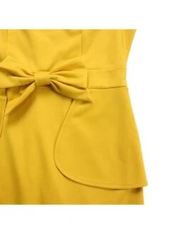 Bow Patchwork V Neck Short Sleeve Midi Dress -BreezeWear Store P 20240603095045636 470