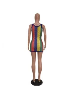 Grid Colorblock Striped Sleeveless Dress -BreezeWear Store P 20240607151210660 394