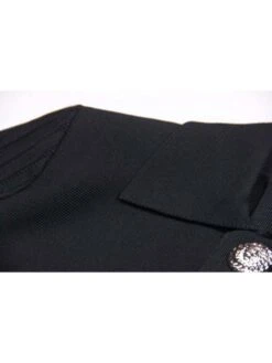 Ruched A-line Single Breasted Short Sleeve Dress -BreezeWear Store P 20240608080005145 653