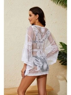 Bow See Through Crewneck Long Sleeves Dress -BreezeWear Store P 20240608122816525 664