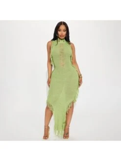 BreezeWear Store 16 Irregular Patchwork Mid-rise Sleeveless Dresses