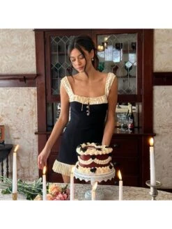 Colorblock Ruffle Square Neck Sleeveless Dresses 21 Colorblock Ruffle Square Neck Sleeveless Dresses -BreezeWear Store P 20240611114016923 756