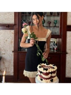 Colorblock Ruffle Square Neck Sleeveless Dresses 24 Colorblock Ruffle Square Neck Sleeveless Dresses -BreezeWear Store P 20240611114018681 196