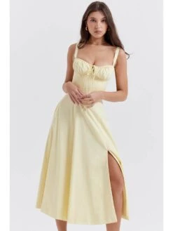 Solid Color Spaghetti Straps Backless Sleeveless Maxi Dresses -BreezeWear Store P 20240612180827132 268