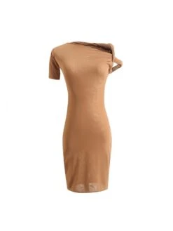 Twist Asymmetrical Inclined Shoulder Dress -BreezeWear Store P 20240614112028186 660