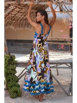 Wave Ripple Flower Sleeveless Maxi Dresses -BreezeWear Store P 20240614150414843 727