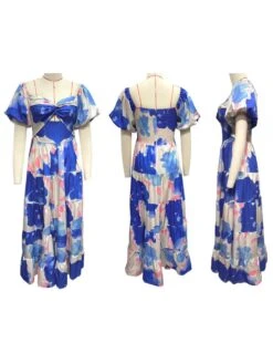 Ruffle Boat Neck Off Shoulder Maxi Dress -BreezeWear Store P 20240614170433970 612