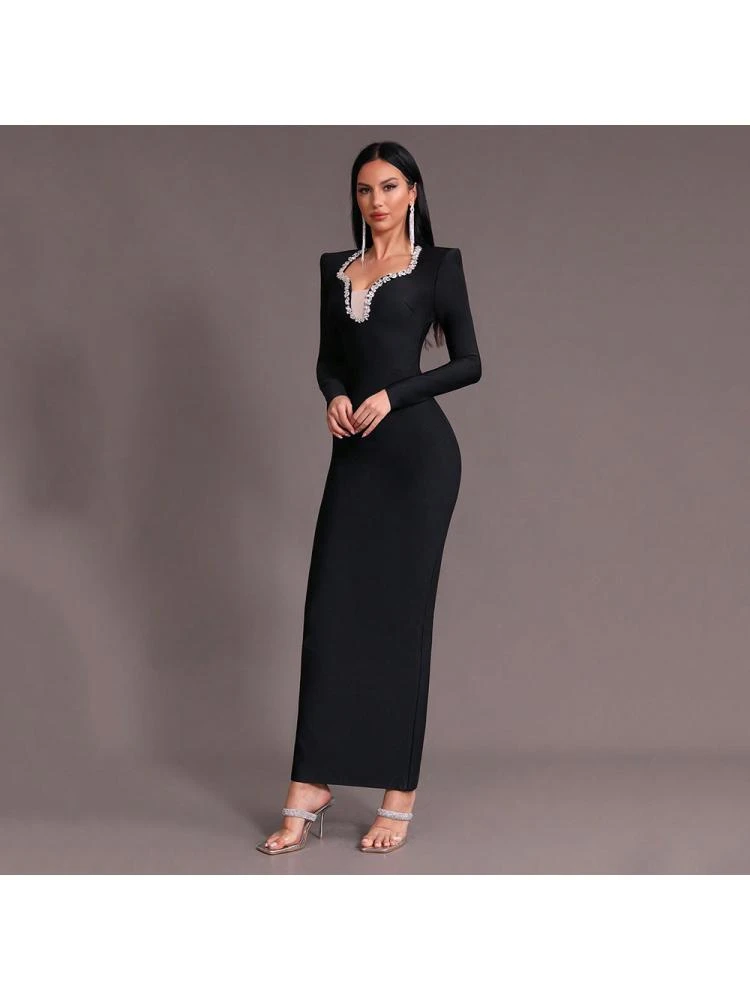 Embellished Slim Long Sleeves Maxi Dresses 8 Embellished Slim Long Sleeves Maxi Dresses - Image 6