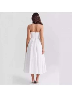 Solid Color Strapless A-line Dresses -BreezeWear Store P 20240614173613584 861