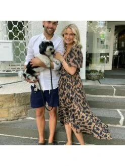 Leopard Irregular V Neck Short Sleeve Dress -BreezeWear Store P 20240617113612099 538