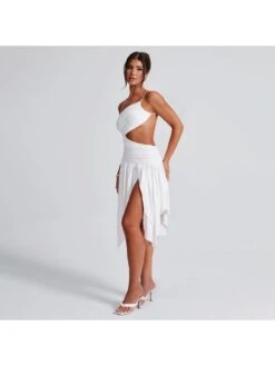 Irregular Patchwork One-shoulder Sleeveless Dresses -BreezeWear Store P 20240617134011588 779