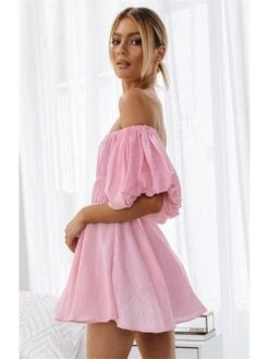 Patchwork Puff Sleeve A-line Dress -BreezeWear Store P 20240618154009213 822