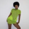 See Through Fitted Short Sleeve Mini Dress -BreezeWear Store P 20240619180411477 509