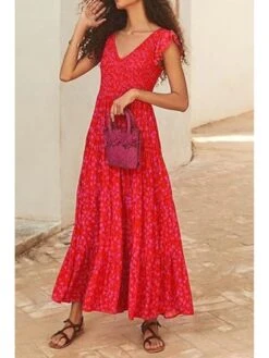 Solid Color Crewneck Backless Short Sleeve Dress