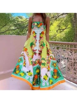 Print High Rise Swing Slip Dress -BreezeWear Store P 20240621095634258 789