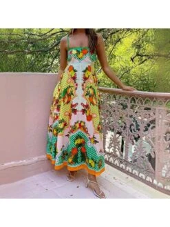 Print High Rise Swing Slip Dress -BreezeWear Store P 20240621095634912 993