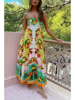 Print High Rise Swing Slip Dress -BreezeWear Store P 20240621095638158 628