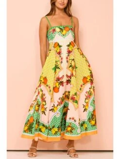 Print High Rise Swing Slip Dress -BreezeWear Store P 20240621095639618 857