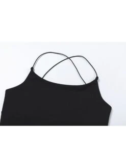 Solid Color Split Hem Backless Lace-Up Midi Dresses -BreezeWear Store P 20240621104007387 900