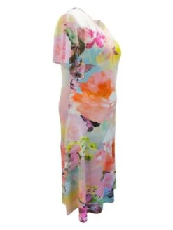 Floral A-line Short Sleeve Midi Dress -BreezeWear Store P 20240621110009318 127