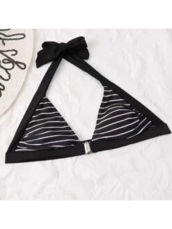 Colorblock Striped Halter Bikinis -BreezeWear Store P 20240621113615897 536