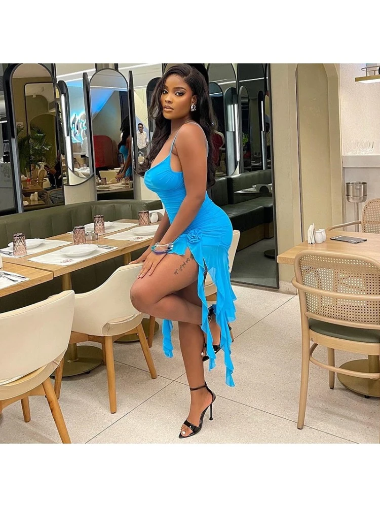 Flower Irregular Backless Spaghetti Straps Dresses 8 Flower Irregular Backless Spaghetti Straps Dresses - Image 6