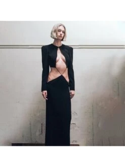 Hollow-out Long Sleeves Maxi Dress -BreezeWear Store P 20240624141229810 193